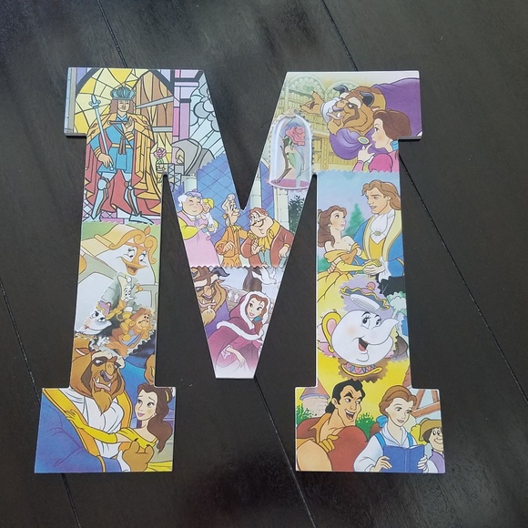 Other - Custom Beauty and the beast wooden letter 13"